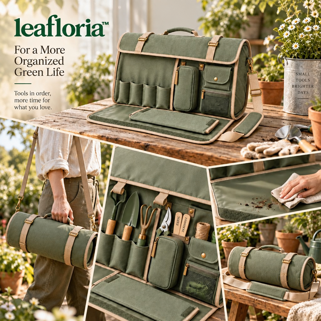 leafloria™ Refined Garden Tool Roll Organizer