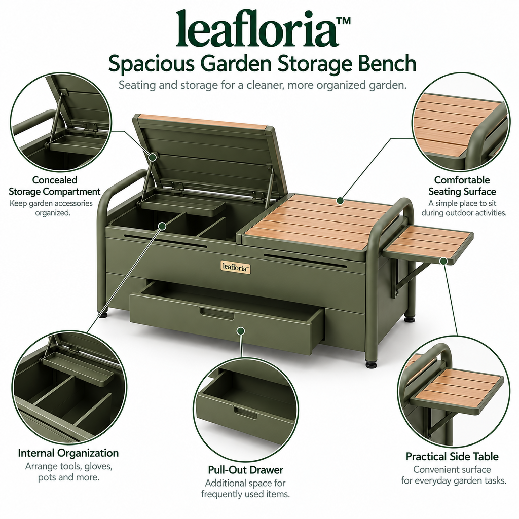 leafloria™ Spacious Garden Storage Bench