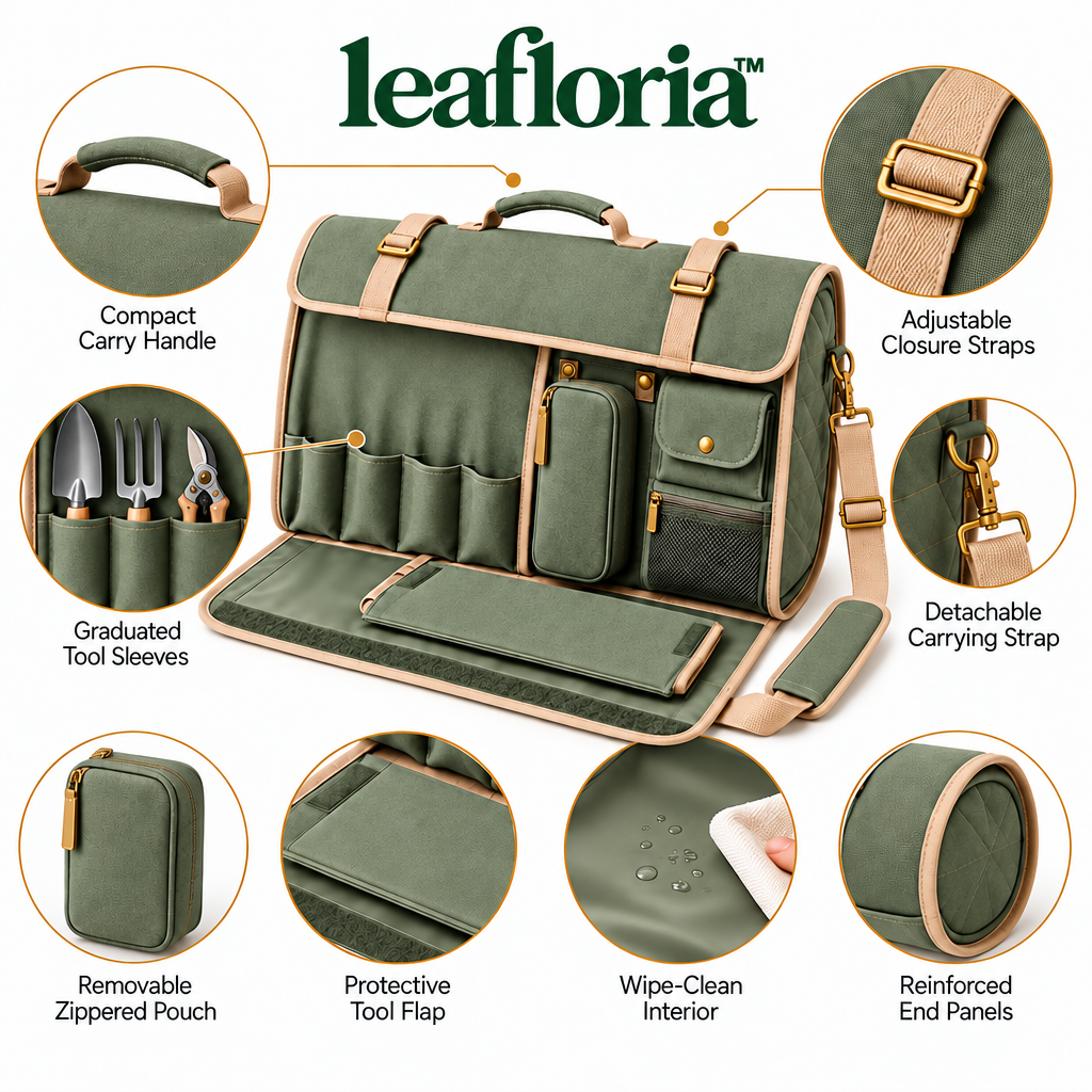 leafloria™ Refined Garden Tool Roll Organizer