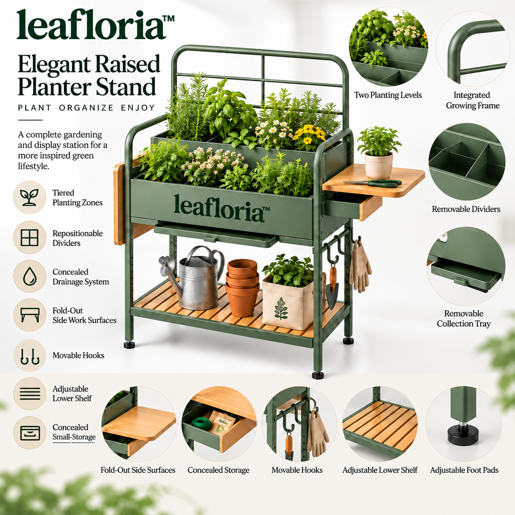 leafloria™ Elegant Raised Planter Stand